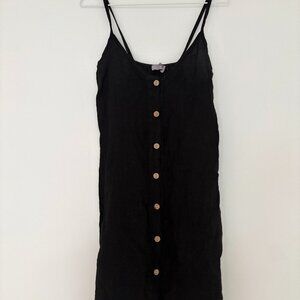 ITALIAN 100% Linen Black dress